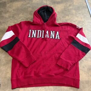 Champion Hoodie Mens Large Red Indiana Hoosiers NCAA Embroidered CS1983 539